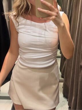 Zara White Off Shoulder Top